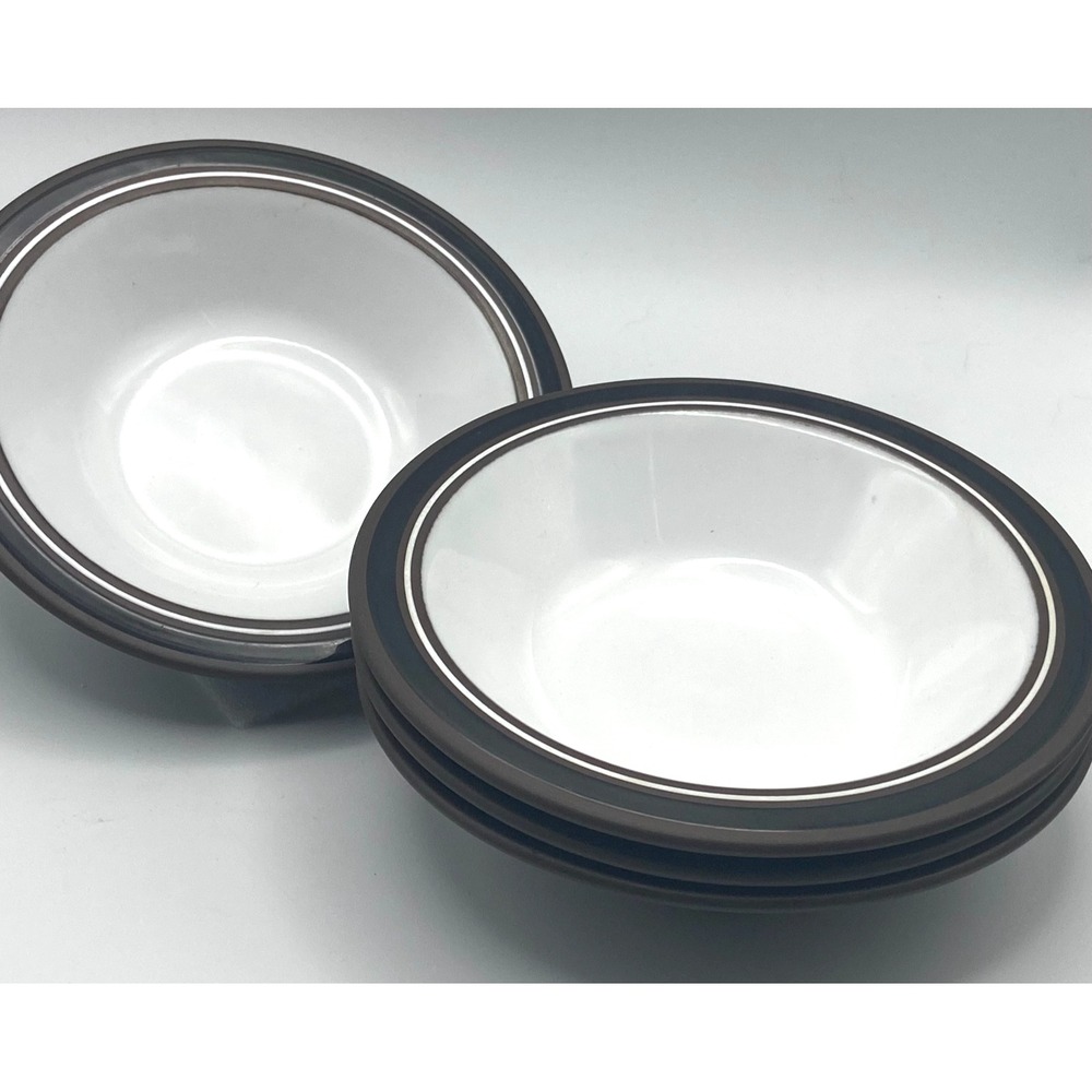 Hornsea‎ Pottery Contrasts Cereal Bowls Set of Four Brown Black Soup Salad